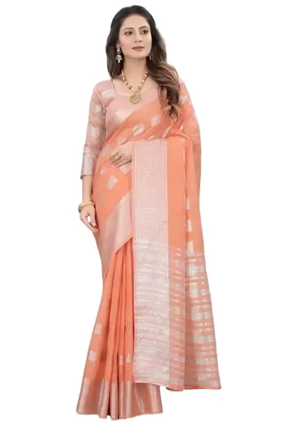 PT'Z Women's Jacquard Woven Silk Saree With Unstich Blouse Piece (P-T-201)