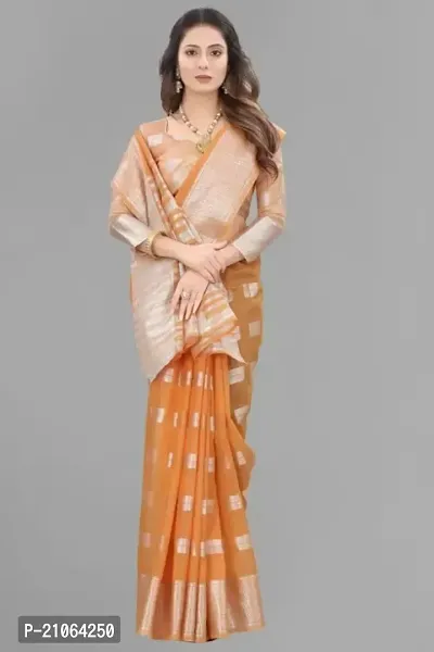 New Look Cotton Saree With Blouse-thumb0