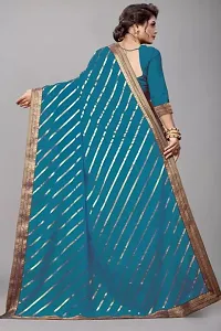 New Art Silk Saree With Lehriya Foil Lace and Blouse-thumb2