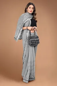 Fancy Georgette Saree With Sequinned Work And Blouse-thumb3