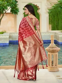 Fancy Design Orangza Saree With Beautiful Jacquard Work And Blouse-thumb3