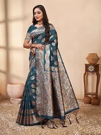 Classic Art Silk Jacquard Saree with Blouse piece-thumb1