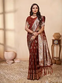 Classic Art Silk Jacquard Saree with Blouse piece-thumb2