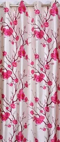 RDK Polyester Floral Flower Printed Eyelet Curtains Combo, Pack of 3-thumb1