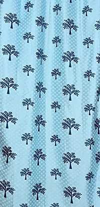 RDK Polyester Tree Printed Eyelet Window Curtain, 6 Feet, Aqua(1 Print + 1 Plain)-Pack of 2-thumb1