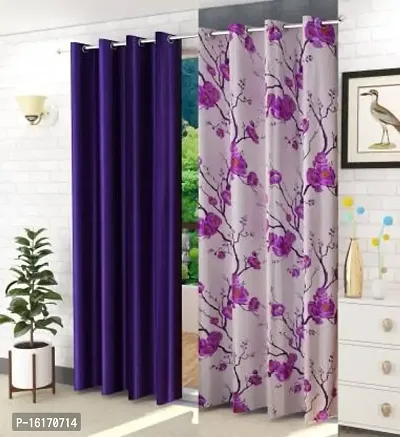 RDK Floral Flower Printed Poleyster Eyelet Curtains