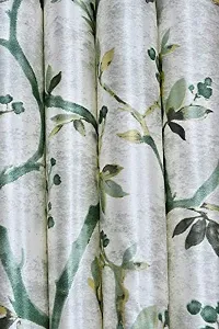 RDK Heavy Long Crush Polyester Floral Print Eyelet Curtains Set of-2-thumb2