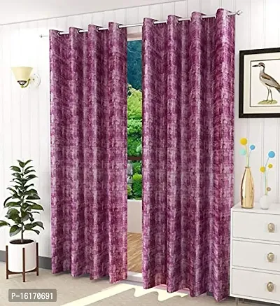 RDK Texture Design Heavy Polyester Premium Eyelet Curtains - 2 Pieces-thumb0