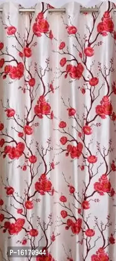 RDK Floral Flower Printed Poleyster Eyelet Curtains-thumb2