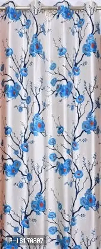 RDK Floral Flower Printed Poleyster Eyelet Curtains-thumb2