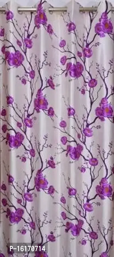 RDK Floral Flower Printed Poleyster Eyelet Curtains-thumb2