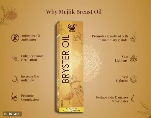 Mejliktrade; Bryster Oil, Breast Massage oil for Big Size, Growth, Enhancement, Enlargement, Saggy, Firming, Lifting, Tightening, Toning for Women health with all natural, ayurvedic  herbal ingredient 100-thumb3