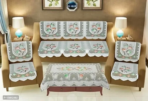 Attractive Print Home Decor 5 Seater Sofa Cover with Table Cover Cloth