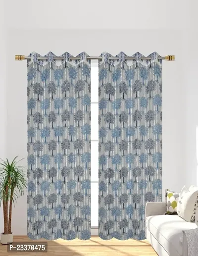 Home Decor Transparent Net Door 7 feet Curtain (Set of 2)-thumb0