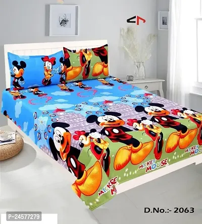 Double Queen size Bedsheet with 2 Pillow Cover-thumb0