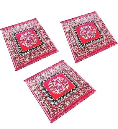 Handcraftd Square Shape & Soft Velvet Material|Maditation Prayer Mat|Carpet/Pooja Mat|Pooja Aasan|Size 60 x 60 CM