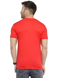 Ritravi Lifestyle Men's Regular Fit Casual Solid Short Sleeve 100% Polyester Dry Fit Crew Neck T-Shirt-thumb1