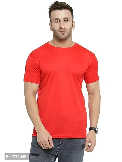 Stylish Fancy Polyester Solid Round Neck T-Shirts For Men Pack Of 1