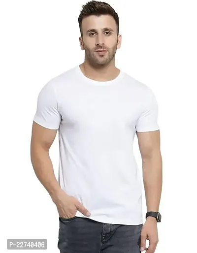 Stylish Fancy Polyester Solid Round Neck T-Shirts For Men Pack Of 1-thumb0