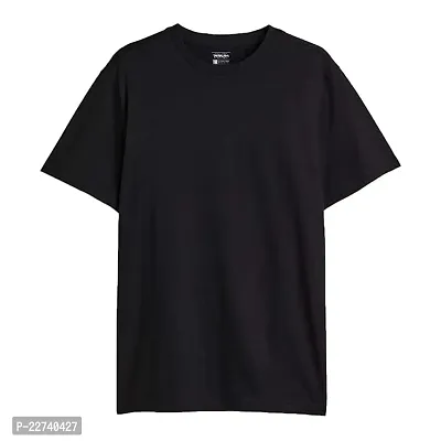 Stylish Fancy Cotton Solid Round Neck T-Shirts For Men-thumb0