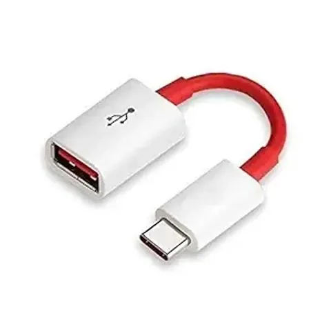 ENGARY USB Type-C OTG Cable for All Type C Supported Smartphones (White and Red)