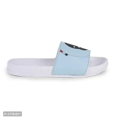 Stylish Blue Synthetic Leather Printed Sliders For Men-thumb4