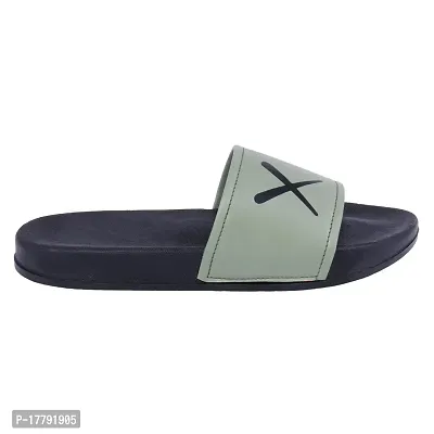 Stylish Green Synthetic Leather Printed Sliders For Men-thumb2