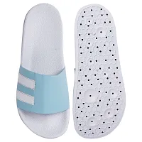 Stylish Blue Synthetic Leather Printed Sliders For Men-thumb3