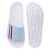 Stylish Blue Synthetic Leather Printed Sliders For Men-thumb4