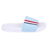 Stylish Blue Synthetic Leather Printed Sliders For Men-thumb1