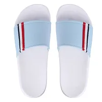 Stylish Blue Synthetic Leather Printed Sliders For Men-thumb3