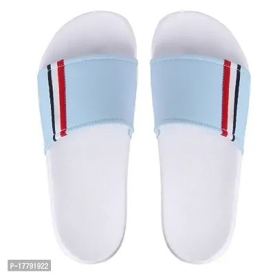 Stylish Blue Synthetic Leather Printed Sliders For Men-thumb4