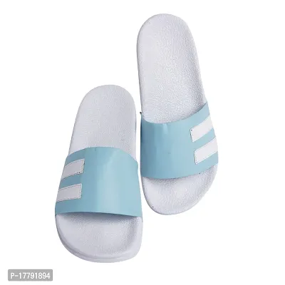 Stylish Blue Synthetic Leather Printed Sliders For Men-thumb3