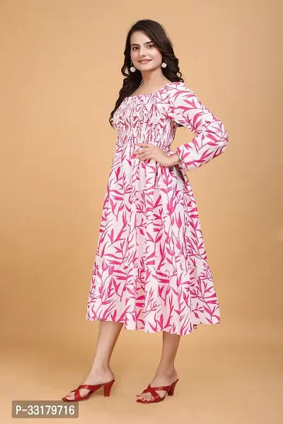 Latest Beautiful Polyester Printed Ethnic Gown for Women-thumb3