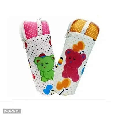 Baby Colorful Attractive Cotton Fabric Feeding Bottle Cover, Holding Capacity upto 500ml.(Pack Of 2)