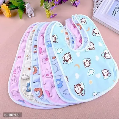 Very Soft  Skin Friendly Feeding Bibs With Baby Colorful Attractive Cotton Feeding Bottle Cover Combo (4 Bibs+2 Bottle Cover)-thumb2