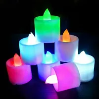 LED Flameless and Smokeless Battery Operated Tea Light Candle for Indoor Outdoor Decoration, Multicolour -Pack of 12-thumb1
