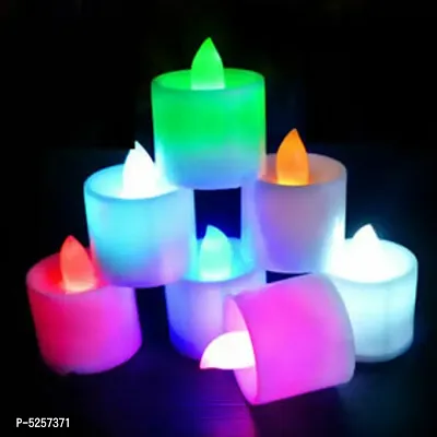 LED Flameless and Smokeless Battery Operated Tea Light Candle for Indoor Outdoor Decoration, Multicolour -Pack of 12-thumb2