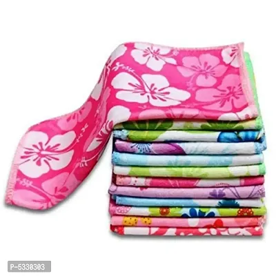 Premium Multicolor Flower Printed Super Soft Cotton Handkerchief For Girls/kids/Ladies (Pack of 4)