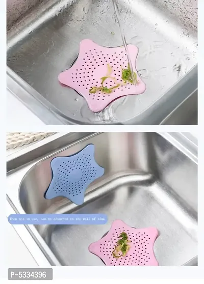 Eco-Friendly Silicone Kitchen Sink Filter Five-Pointed Star Under Sink Water Filter Hair Bathroom Sink Filter