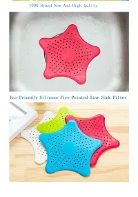 Eco-Friendly Silicone Kitchen Sink Filter Five-Pointed Star Under Sink Water Filter Hair Bathroom Sink Filter-thumb2