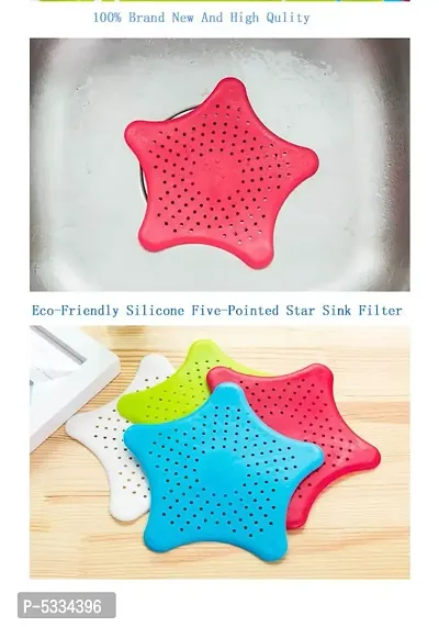 Eco-Friendly Silicone Kitchen Sink Filter Five-Pointed Star Under Sink Water Filter Hair Bathroom Sink Filter-thumb3