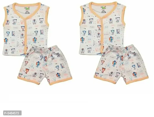 New Born Baby Cotton Printed zable Bloomers Dress Combo Pack Of 2 Set (0-6 Month)nbsp;nbsp;(Multicolor)