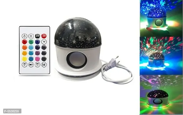 Star Master 360 Degree Rotation Sky Starry Light 8 Multicolor 3d Night Light Projector With Remote and Bluetooth Speaker-thumb0