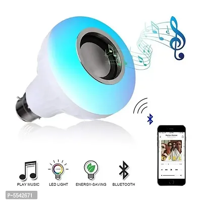 Led Bulb with Bluetooth Speaker Music Light Bulb B22 LED White + RGB Light Ball Bulb Colorful Lamp with Remote Control for Home, Bedroom, Living Room, Party Decoration-thumb2