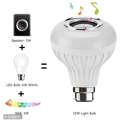 Led Bulb with Bluetooth Speaker Music Light Bulb B22 LED White + RGB Light Ball Bulb Colorful Lamp with Remote Control for Home, Bedroom, Living Room, Party Decoration-thumb3