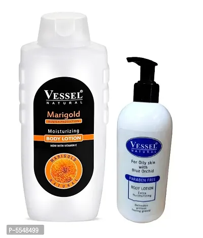 Marigold  Blue Orchid Winter Protection Extra Moisturizing Body Lotion With Vitamin-E Pack Of 2 (650ml+300ml)