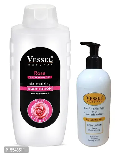 Rose  Turmeric Winter Protection Extra Moisturizing Body Lotion With Vitamin-E Pack Of 2 (650ml+300ml)