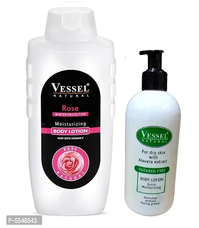 Rose  Alovera Winter Protection Extra Moisturizing Body Lotion With Vitamin-E Pack Of 2 (650ml+300ml)