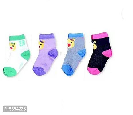 Colorful Winter Soft Cotton Baby Socks 3 to 7 years (Pack Of 4 Pairs)